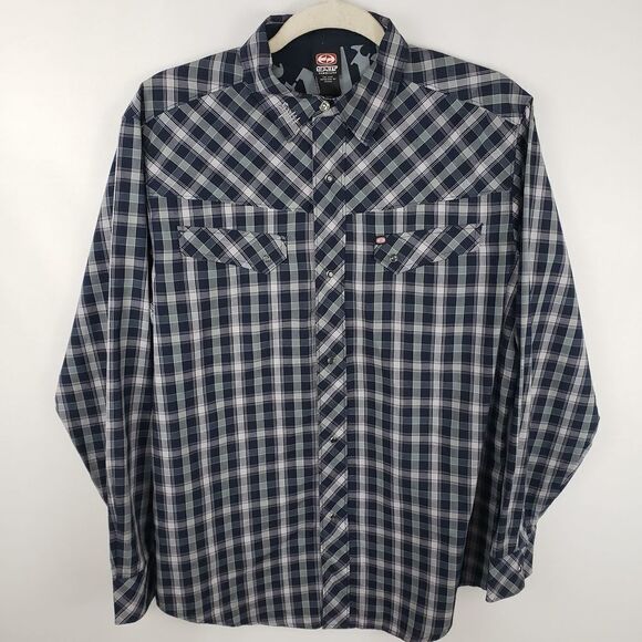 SPLIT‎ Plaid Men's Button Down Casual Shirt Size M - Picture 2 of 6